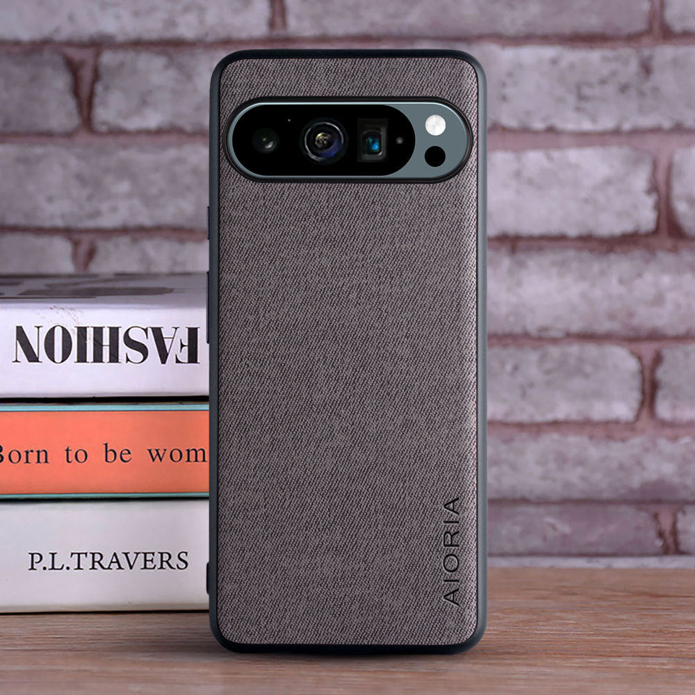 Coque de téléphone en tissu réel simple