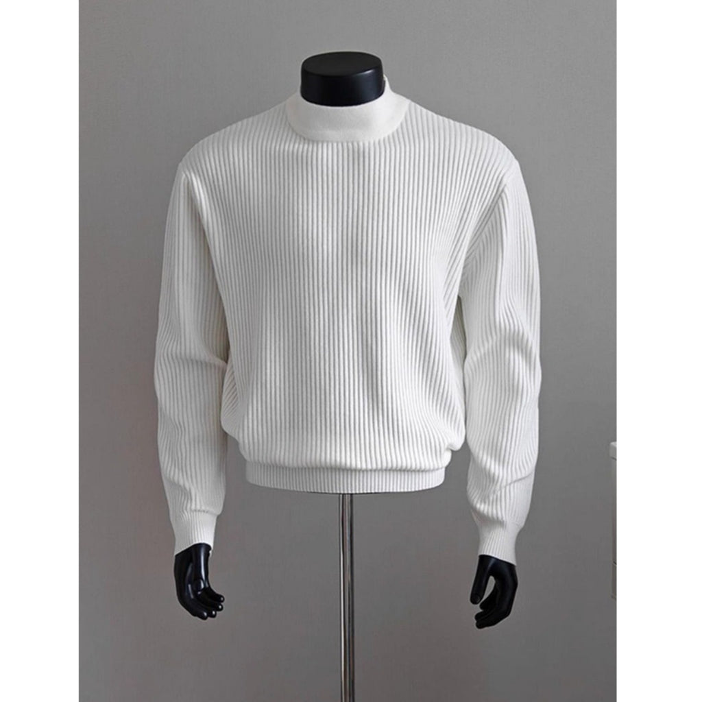 Hommes Chandail à col roulé à col roulé blanc