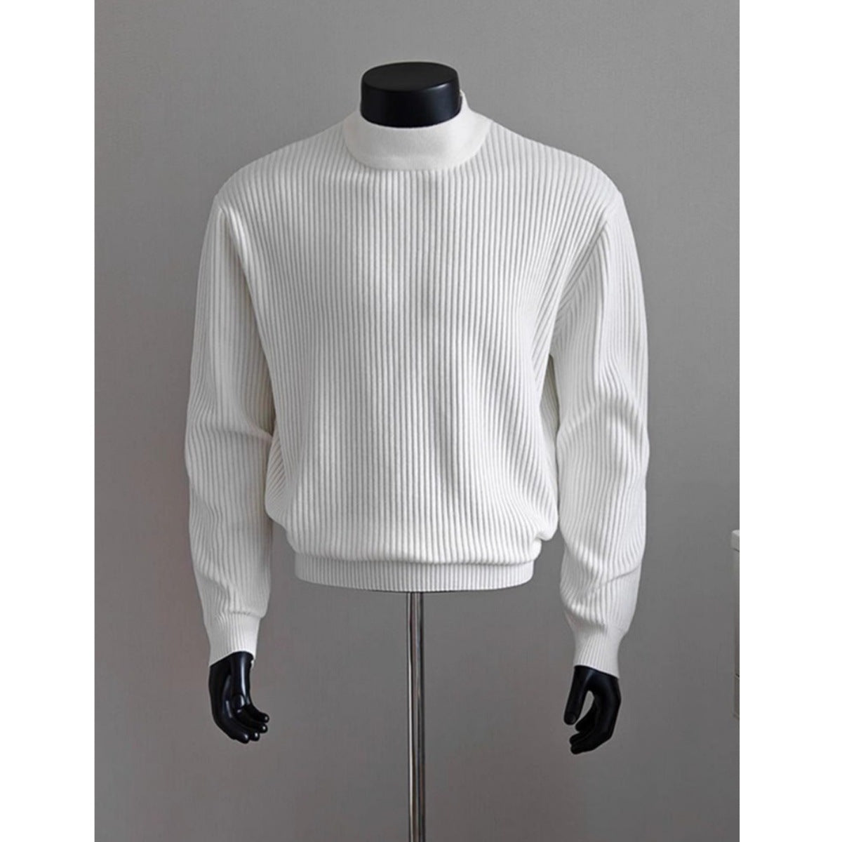 Hommes Chandail à col roulé à col roulé blanc