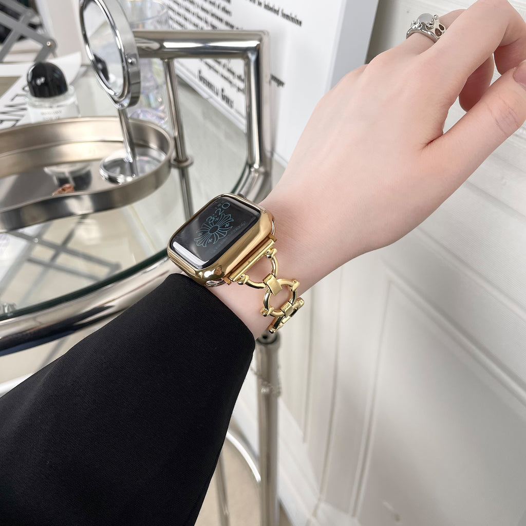 Bracelet de montre en métal anneau boucle en acier inoxydable