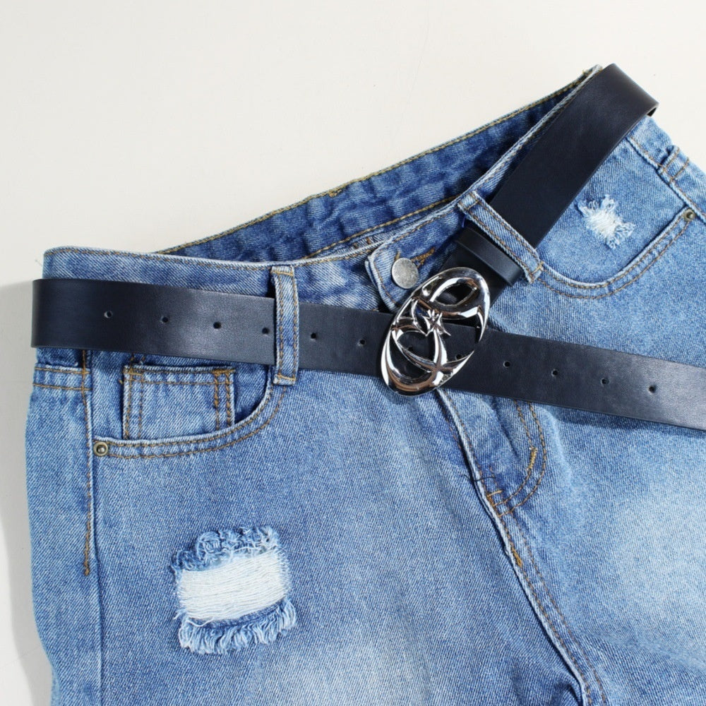 Tendance décontractée Boucle d'argent ceinture