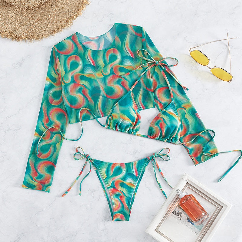 Deux maillots de bain de style européen et américain Dentelle-up Bikini sexy