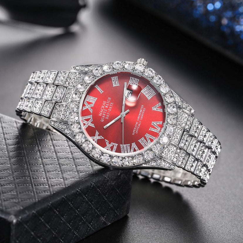 Montre Quartz à cadran numérique romain