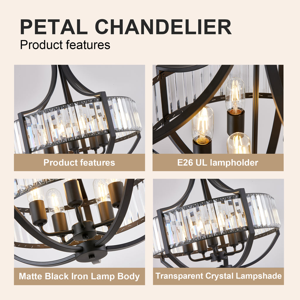 Chandeliers en cristal 20" pour salle à manger
