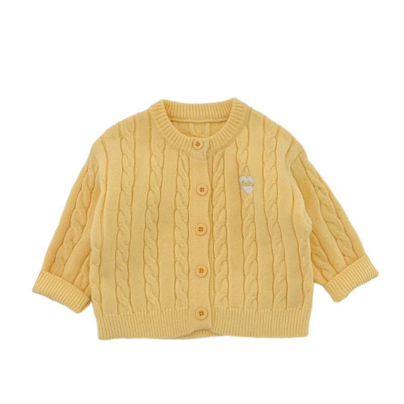 Vêtements Twist-Knit Cardigan Automne Enfants Vêtements de dessus