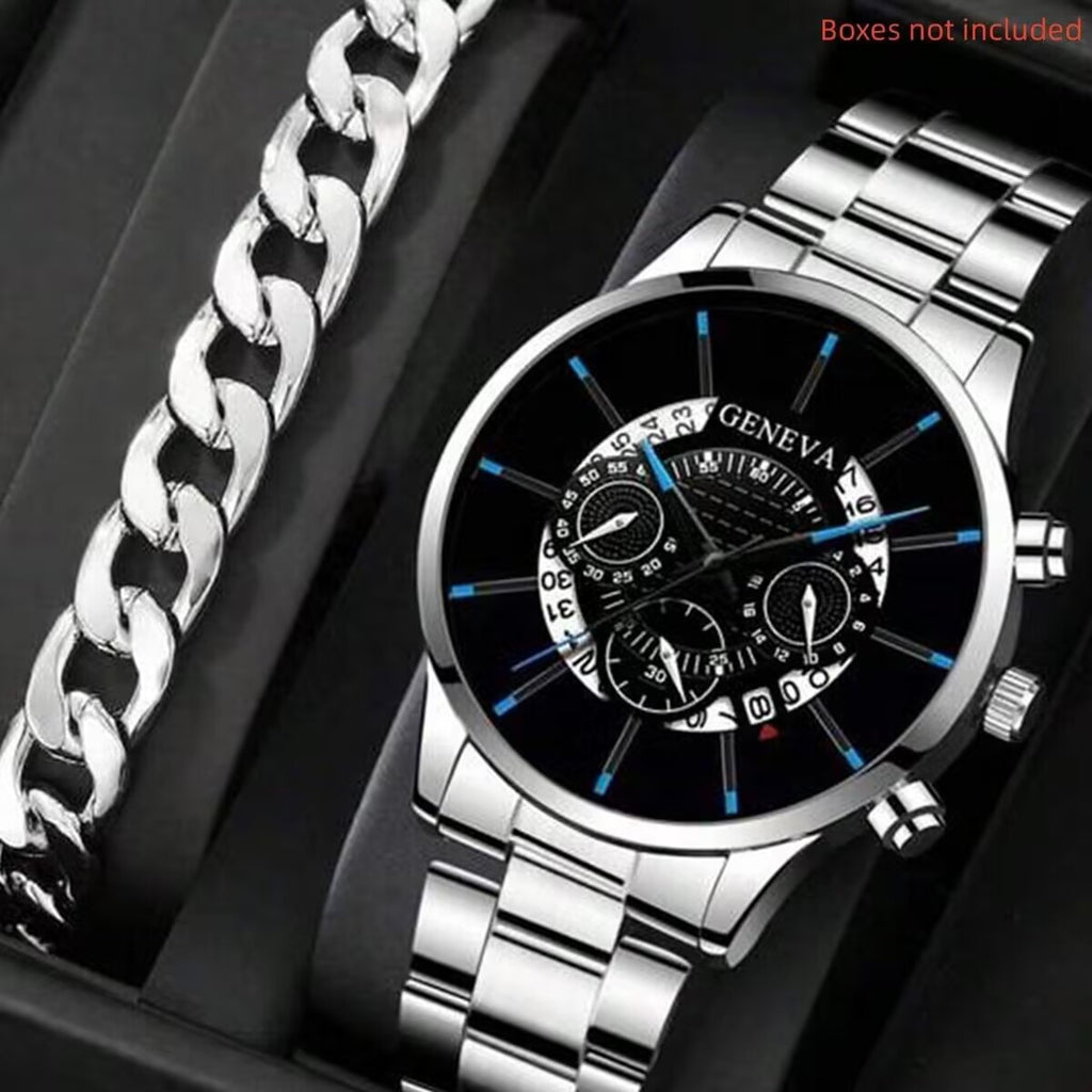 Calendrier Montres en acier Montres en quartz pour hommes