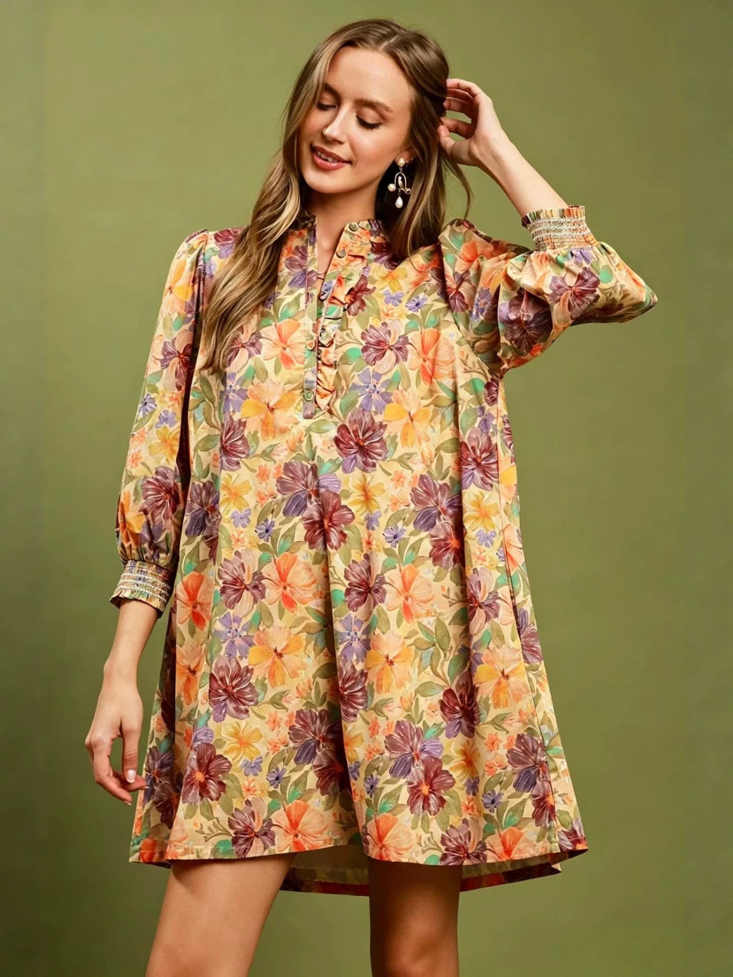 Arrivée d'été Casual & Chic Vintage imprimé floral Robe en vrac