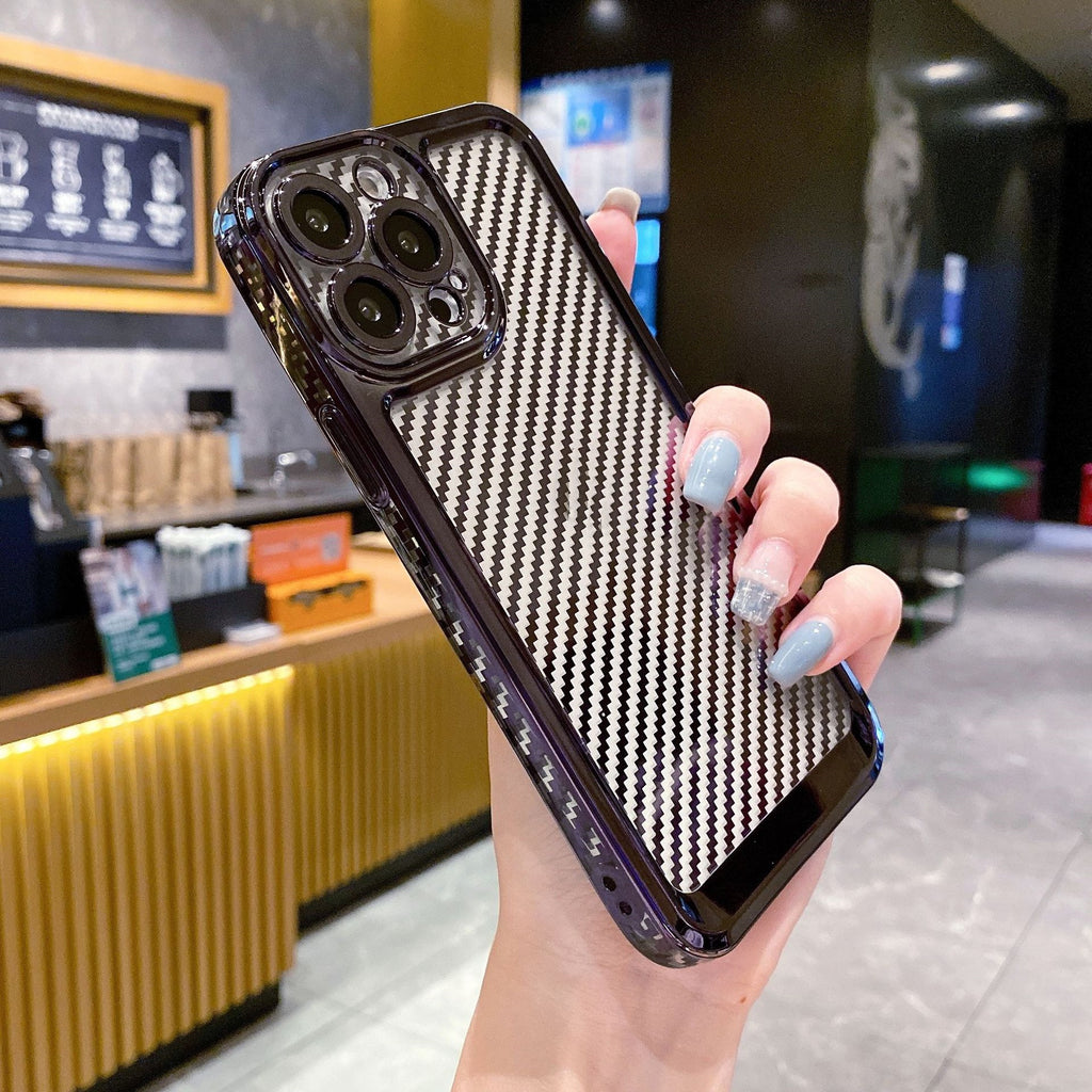 Convient pour IP 13PROMAX boîtier de téléphone électroplaqué boîtier en fibre de carbone