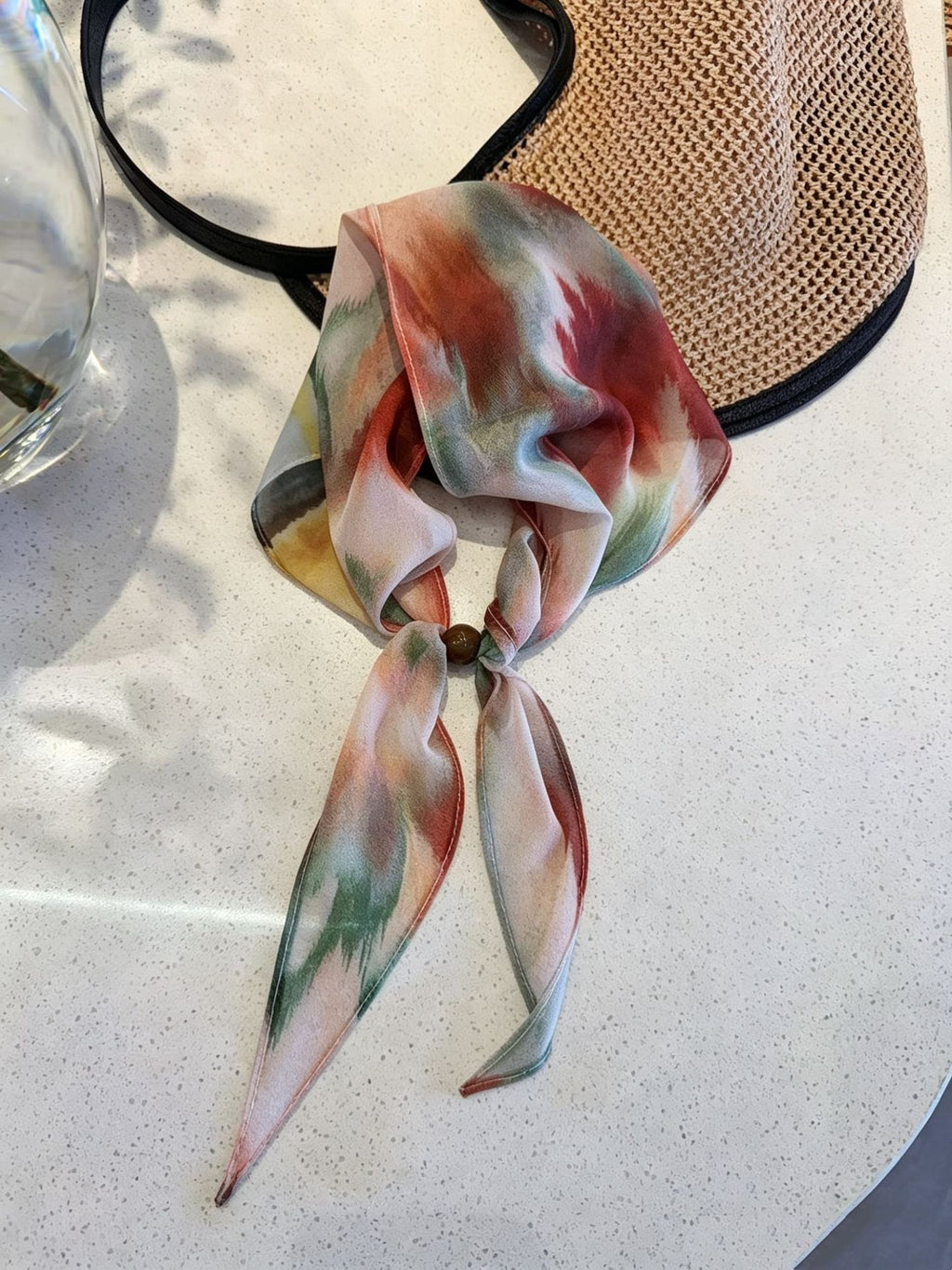 Écharpe de soie rétro florale de style coréen pour femmes