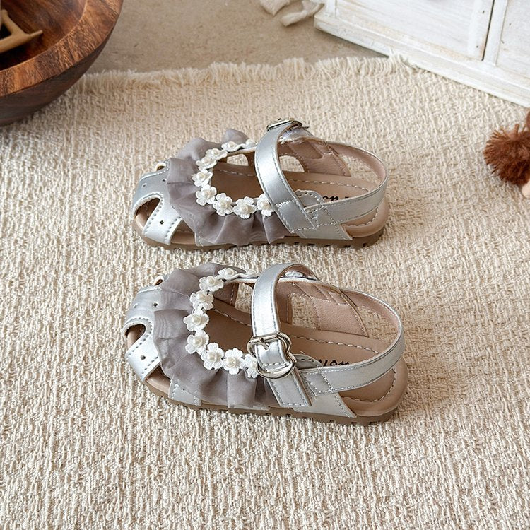 Sandales Baotou avec semelle douce et anti-dérapant chaussures de marche pour bébé