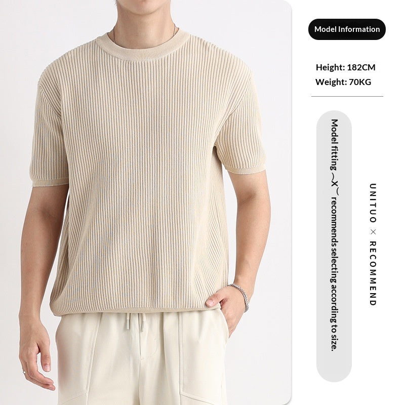 Vêtements tendance masculins occasionnels et détendues à col rond pour hommes