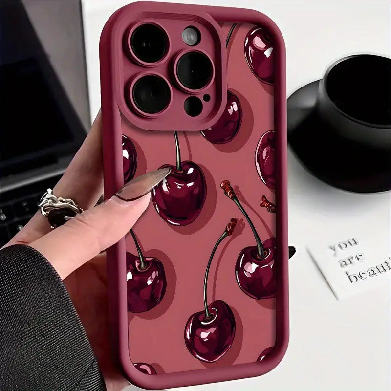 Cas de téléphone modèle de cerise de Doodle