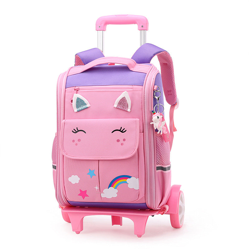 Rolling backpack for girls and boys, modern look