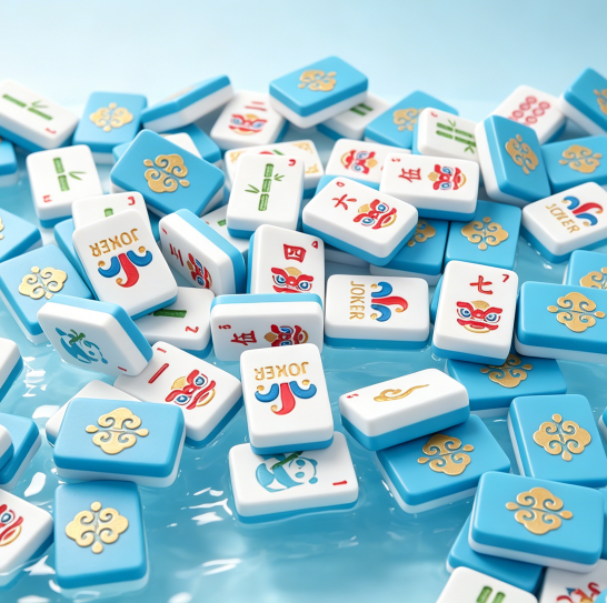 160PCS 3D imprimé flottant American Mahjong Tile Set avec 4 dés