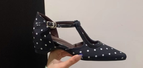 Women's French Polka Dot Wedge Sandals