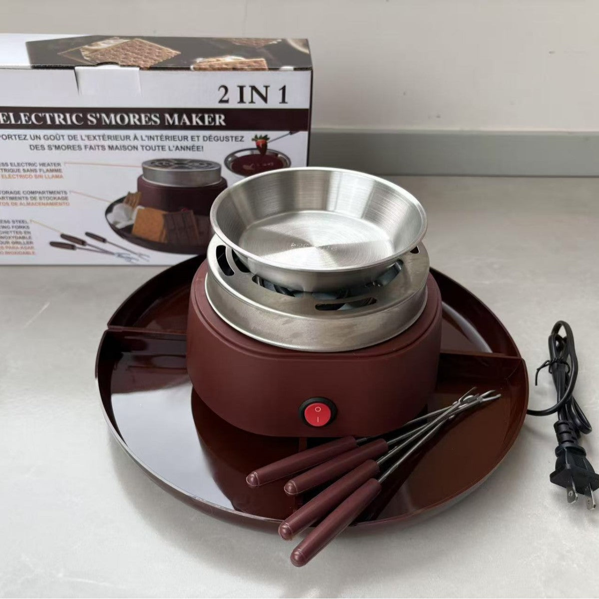 Poêle au chocolat de marshmallow rôti Poêle au fromage