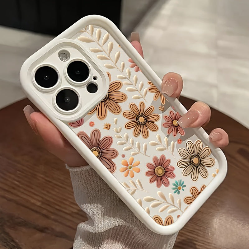 Étui de téléphone d'échelle Classic Flower Design résistant aux gouttes