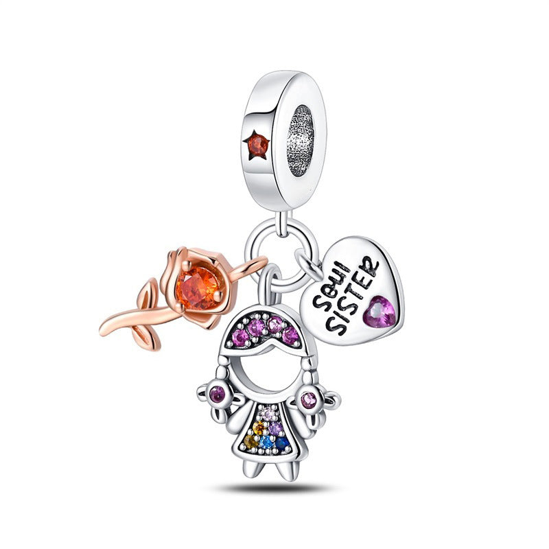 Bricolage Sœur Perle en forme de coeur Pendentif bijoux Accessoire