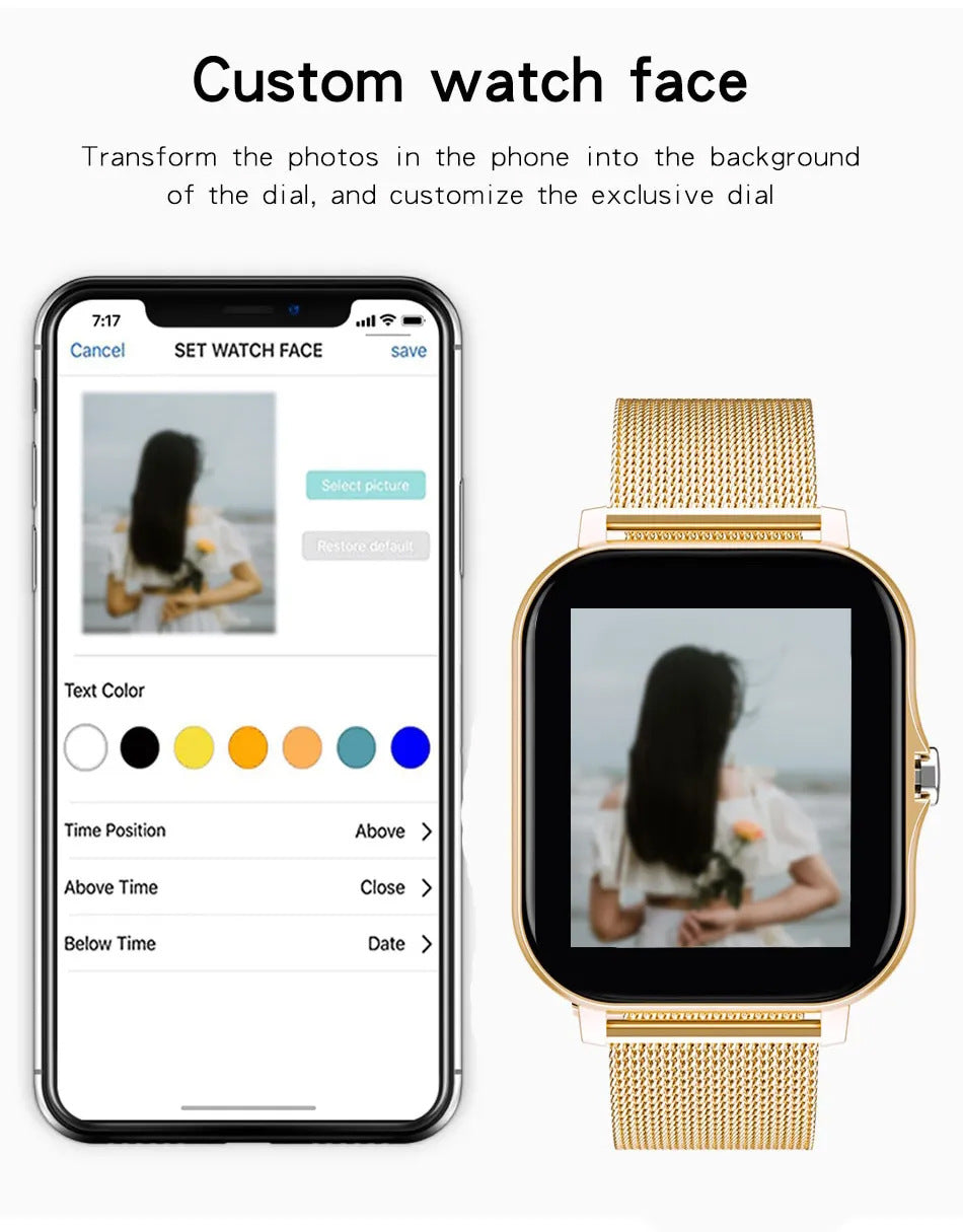 Smart Watch écran de 144 pouces Full Touch hommes et femmes Bluetooth appel