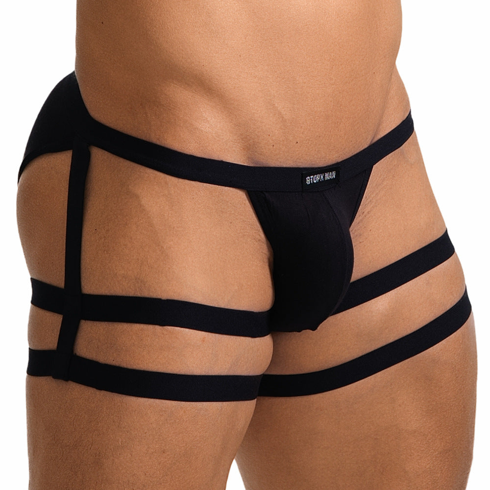 String taille basse pour hommes avec paillettes