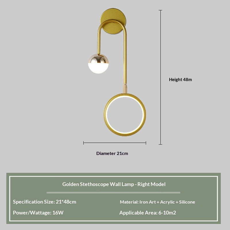 Creative Modern Nordic Minimalist Artistic Bedside Lampe murale