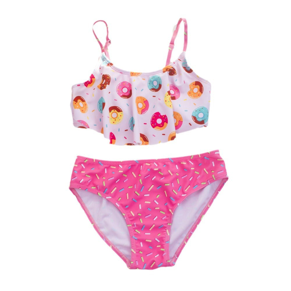 Amazon TEMU Maillot de bain deux-pièces pour filles Donut Contraste Couleur Nouveauté Maillot de bain