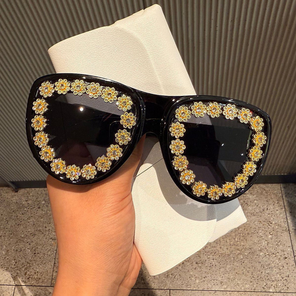 Lunettes de soleil rétro surdimensionnées en forme d'œil de chat pour femmes