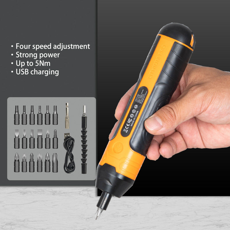 Tournevis électrique jaune à main droite Lithium-ion avec 4 réglages de couple