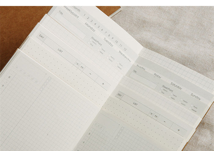 Carotte intérieure de renouvellement standard du carnet de bord de voyage
