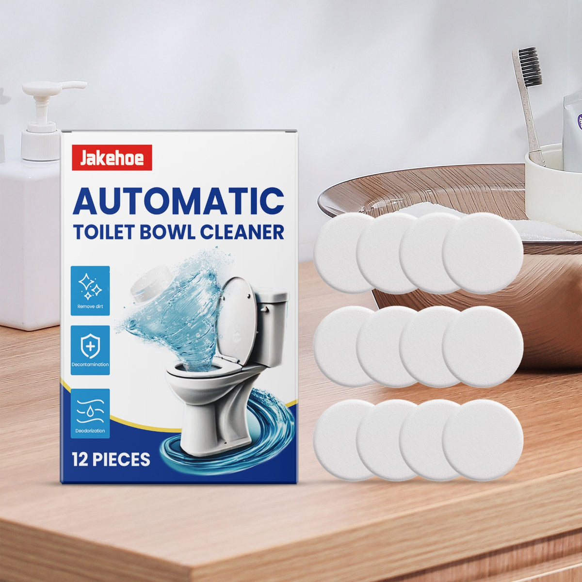 JAKEHOE Comprimés de nettoyage de cuvettes de toilette