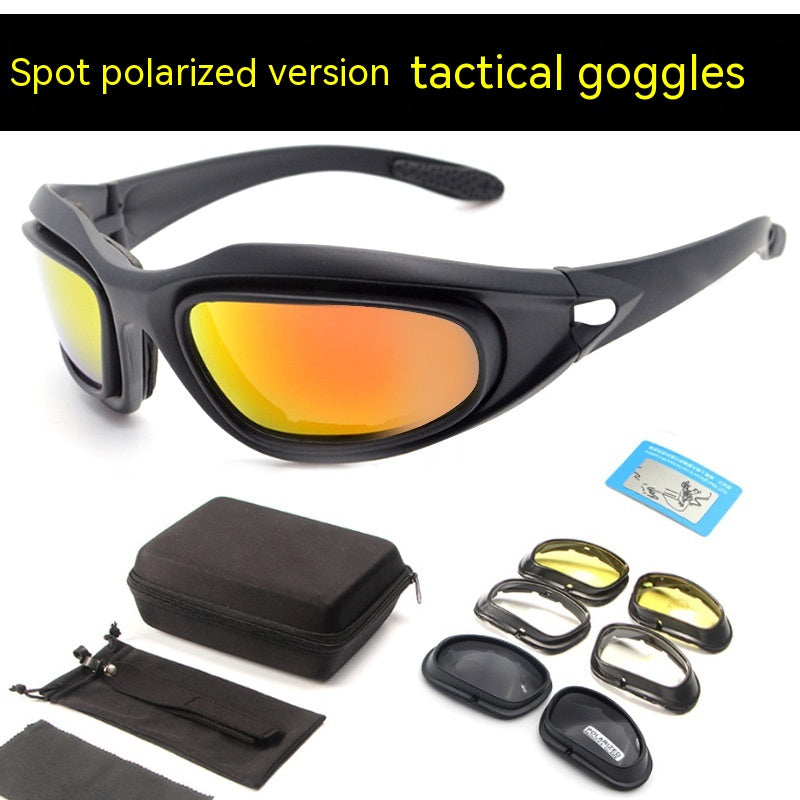 Lunettes de soleil Polarized Tactical Cyclisme Extérieur Vision de nuit Lunettes de soleil étanches à la poussière