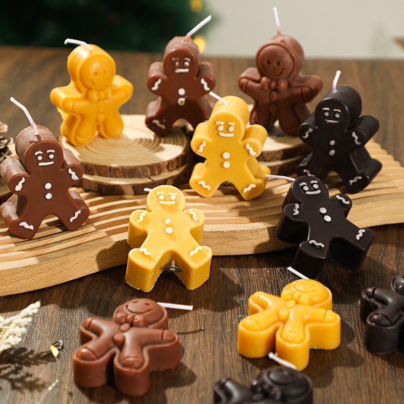 Décorations de Noël Gingerbread Man Bougie parfumée Forme créative Souvenir bureau cadeau