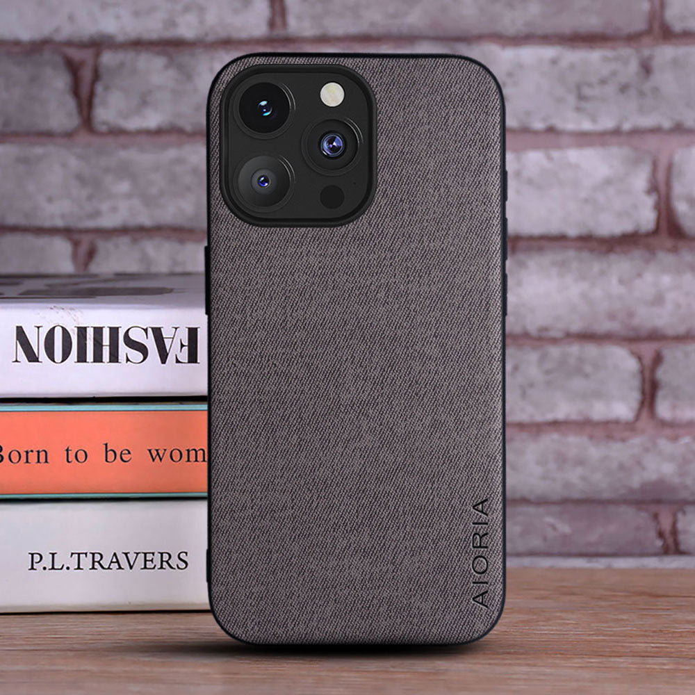 Coque de téléphone en tissu réel simple