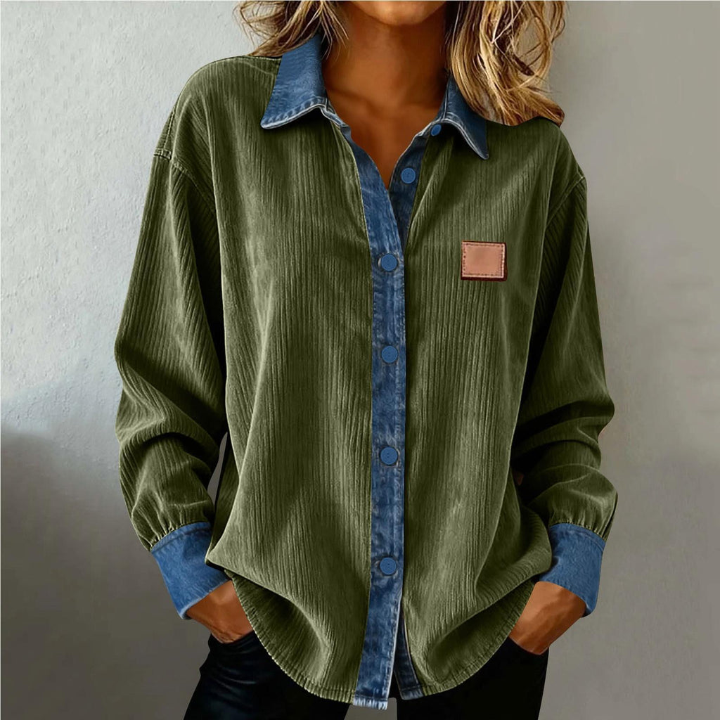 Chemise en Denim Casual à manches longues avec un collier de lapel