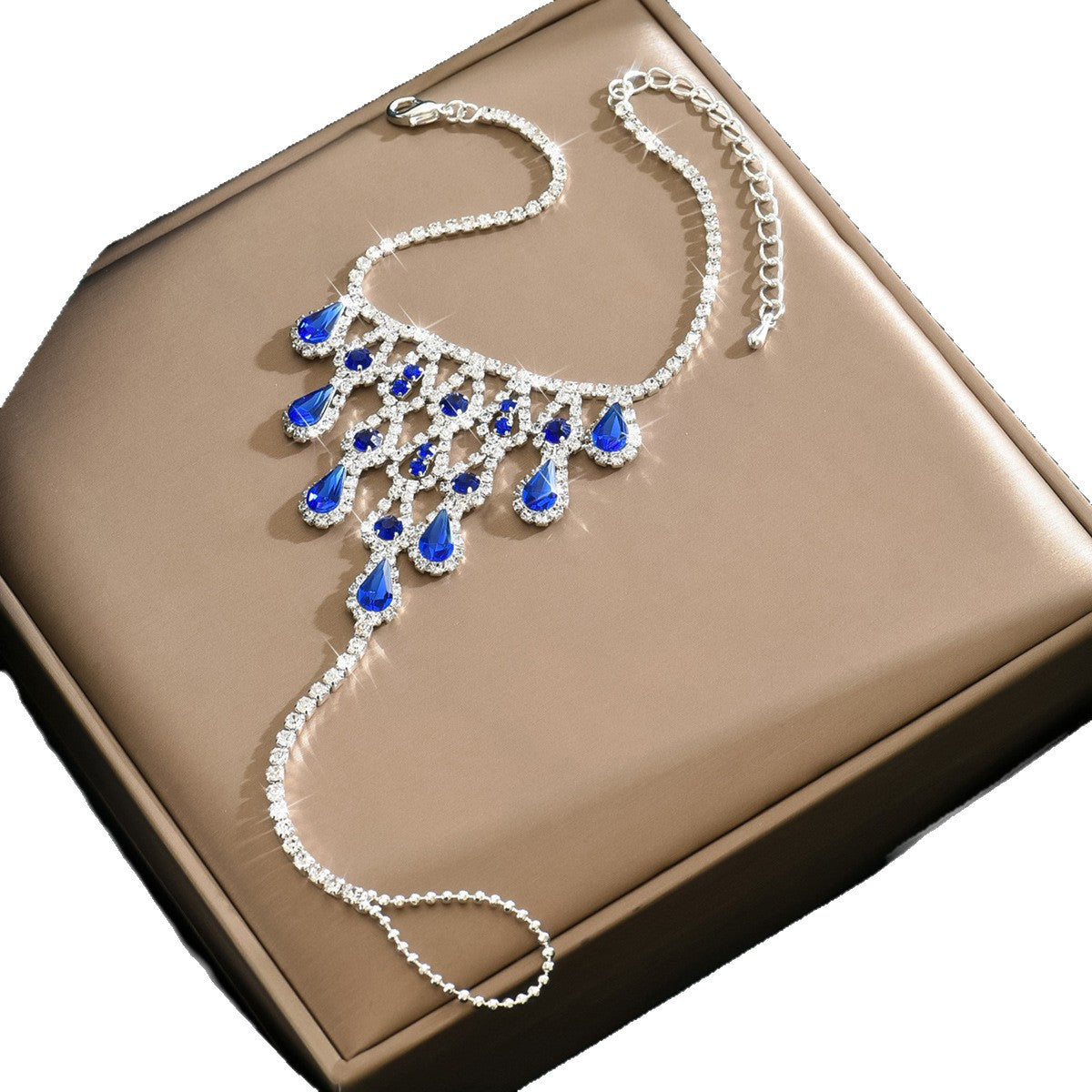 Anklet géométrique Zircon cristal doux et simple