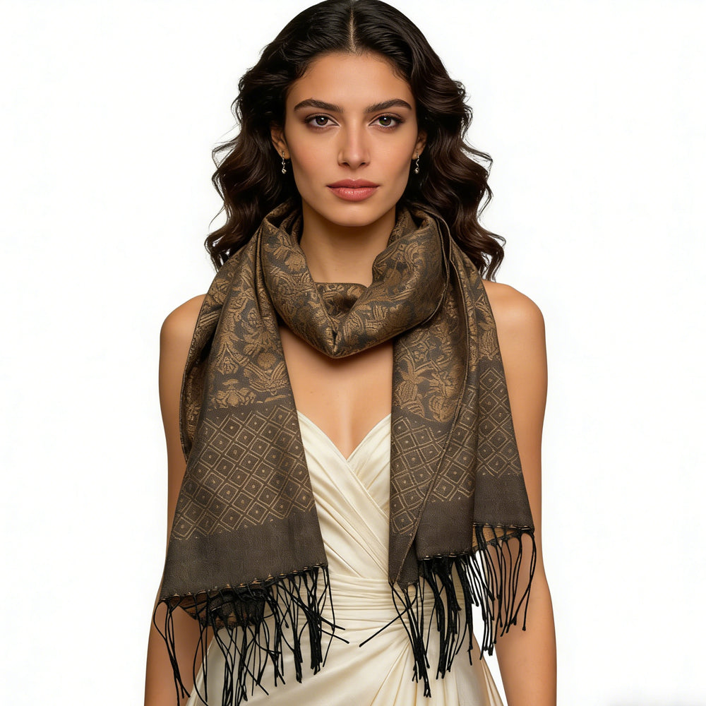 2pcs Tweed look sophistiqué C Amel Business Scarf occasionnel