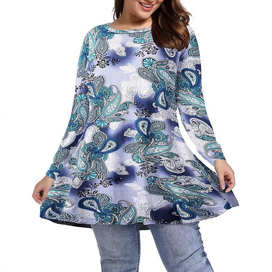 Ceinture longue manches Top Plus-size Relaxed Fit
