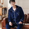 Pyjamas hommes à manches longues Flannel chaud Pyjamas hommes Plus Taille