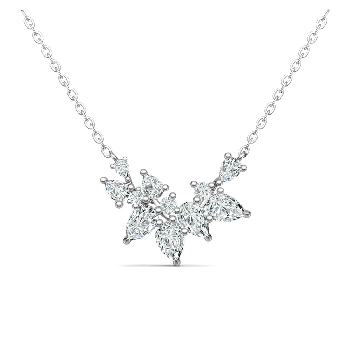 S925 Argent 3.4g Collier en moïsanite en grappe