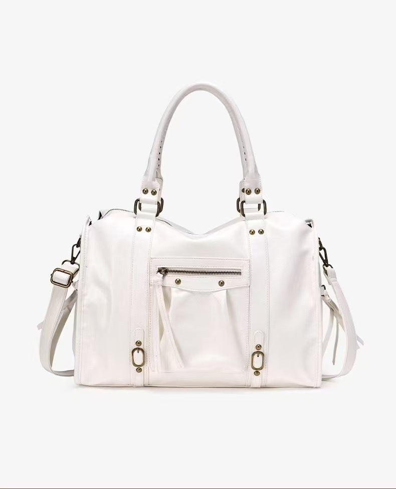 Millennial-style Fringed Tote Grande-capacité Vintage Studded bandoulière sac