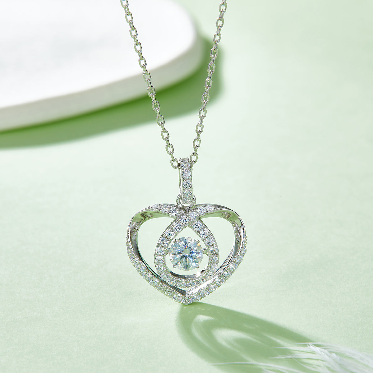 S925 Argent Sterling 0.5ct D Couleur VVS1 Moissanite Collier ouvert 45cm Platine