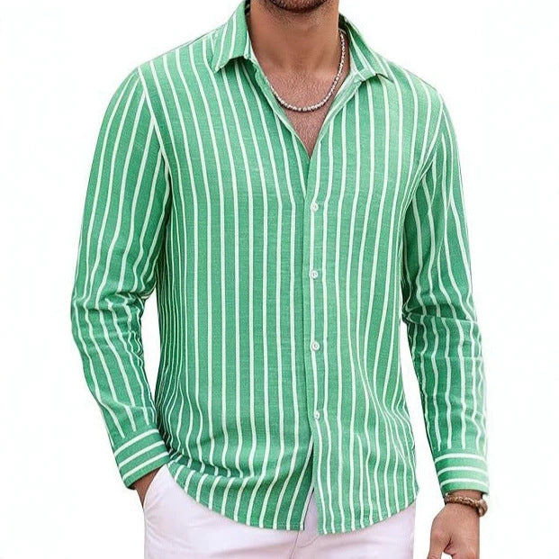 Chemise à manches longues à manches longues classique rayéeQuatre-Way Stretch Top Homme