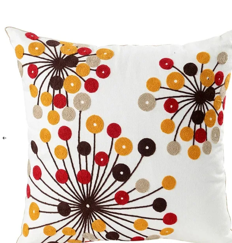 Étui d'oreiller décoratif avec couverture de broderie florale