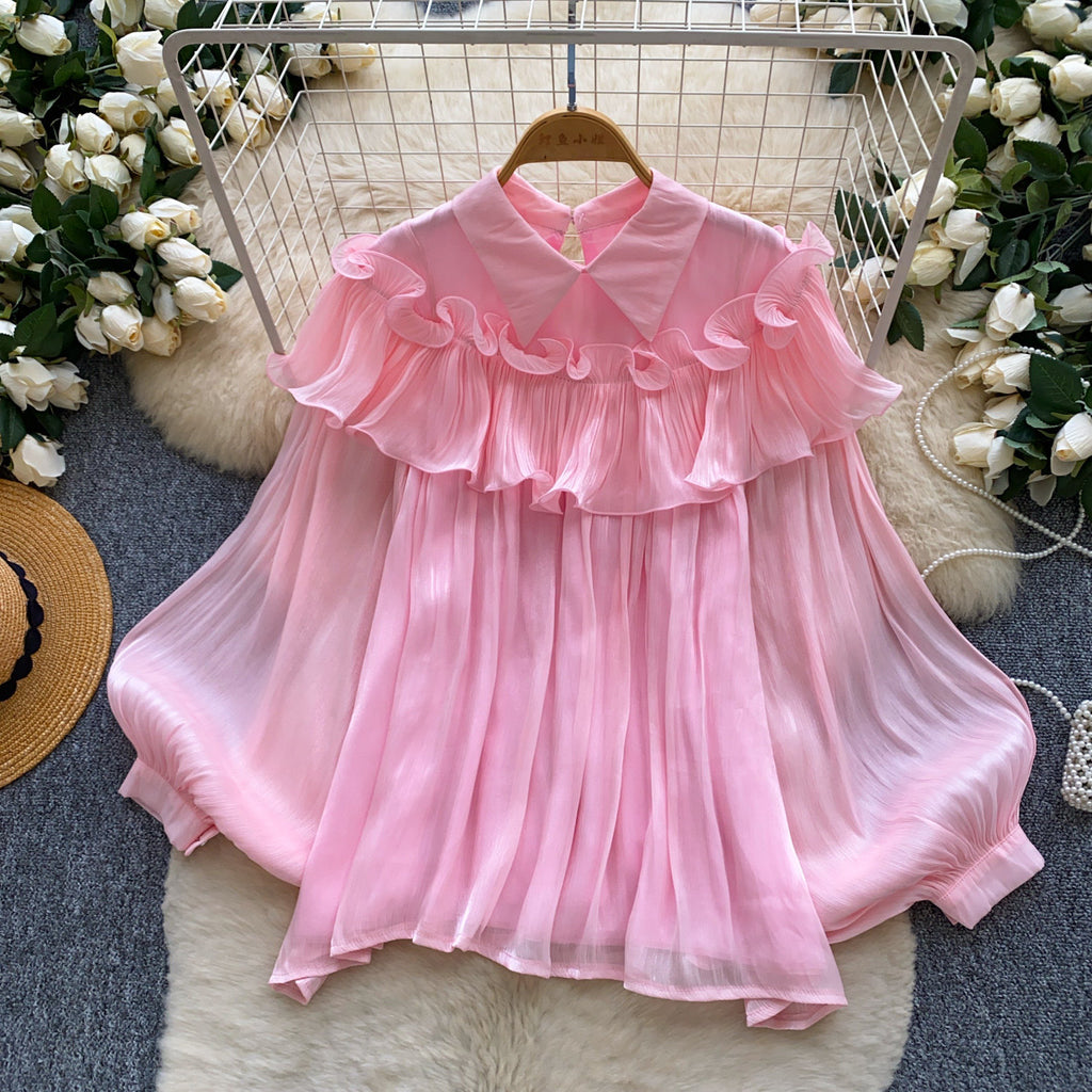 Blouse respirante respirante en couleur solide pour femmes