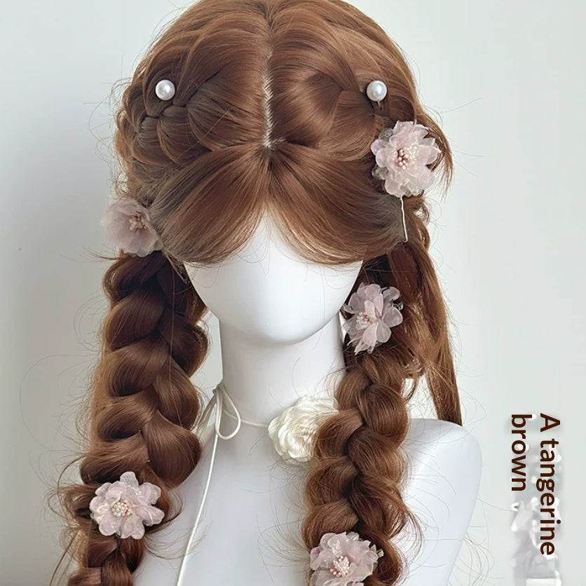 Huit caractères Long Wavy Cheveux Personnalisables Double Pigtails