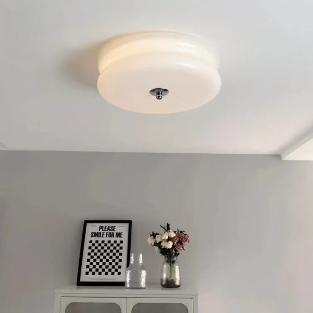 Lumière de plafond en verre de crème pour l'entrée ou le balcon