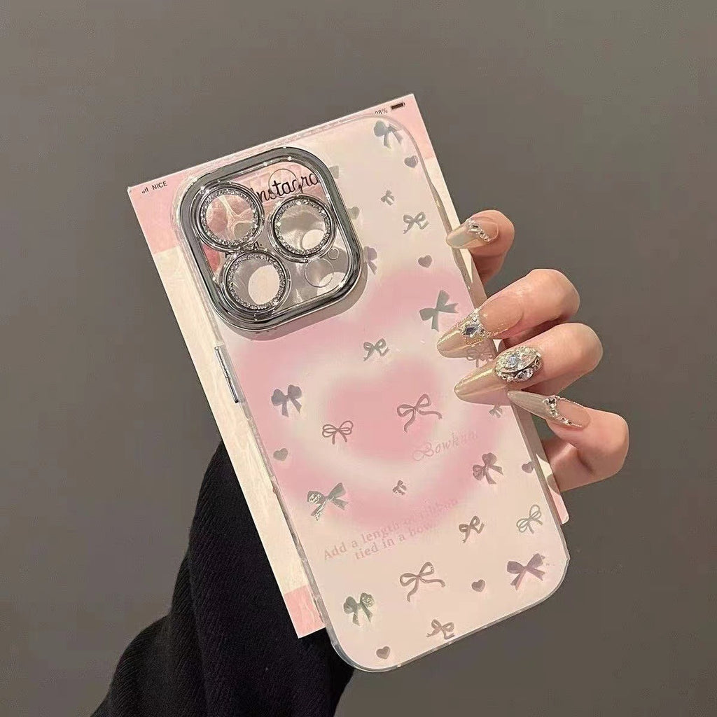 Cas de téléphone brouillé de coeur Bow