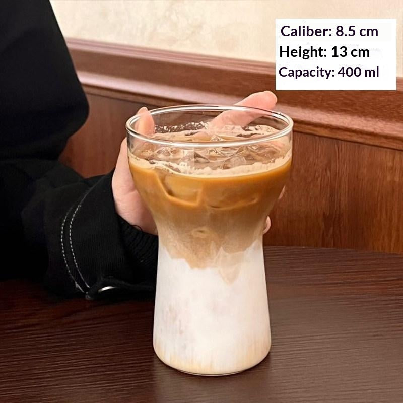 Coupe d'eau haute-borosilicate rétro transparente résistante à la chaleur