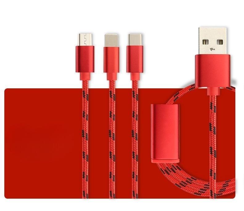 Câble de recharge de téléphones portables 3 en un