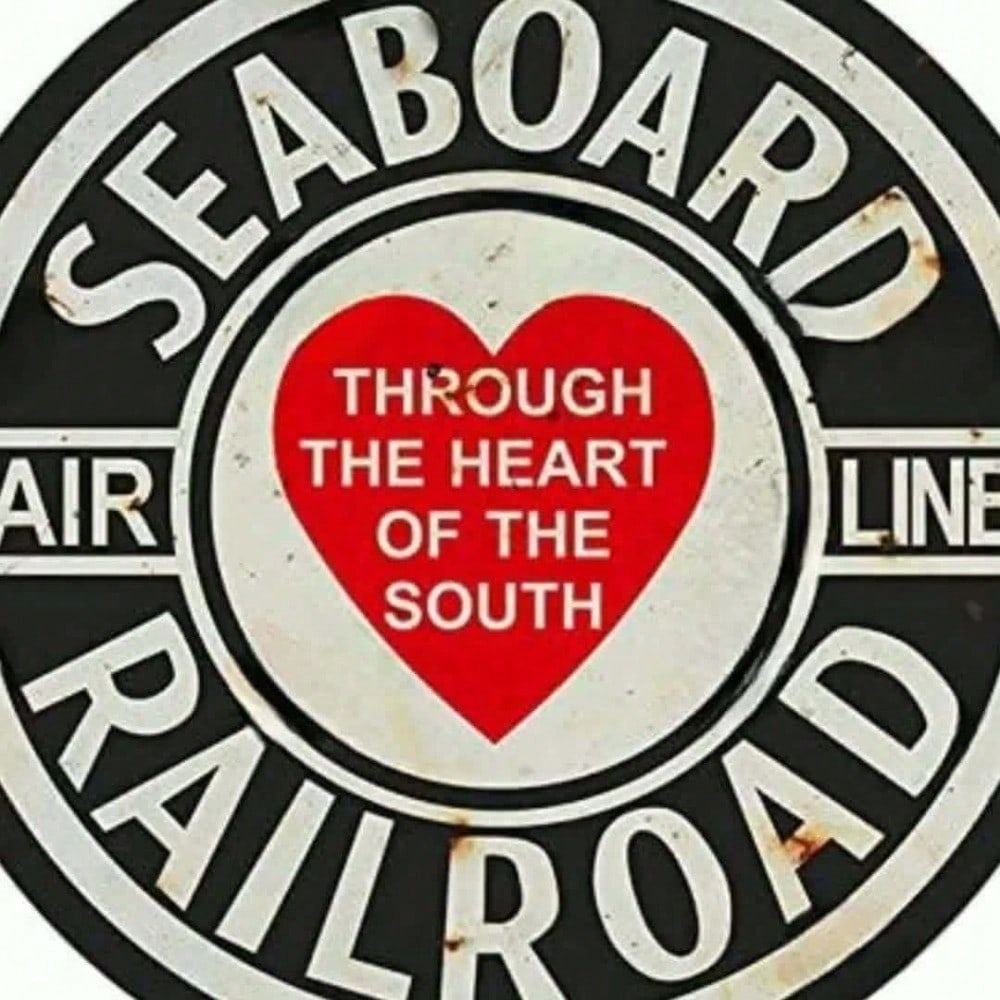 Retro Seaboard Railroad Metal Sign 8x8in Dad Garage Décoration murale